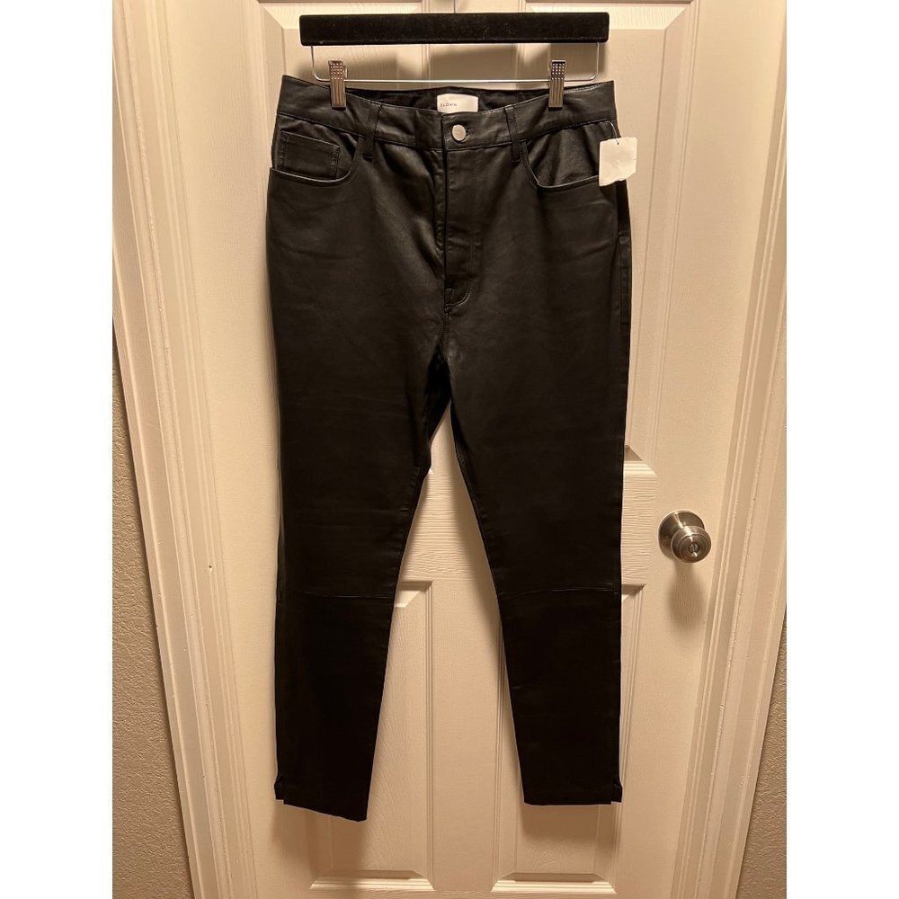 NEW BLDWN |‎ Black Leather Ultra High Rise Skinny Pants Sz 32